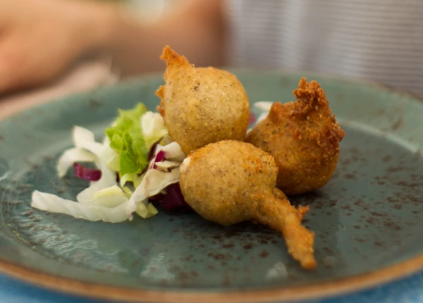 Traditional sciatt, buckwheat fritters from Bormio in the Italian Alps