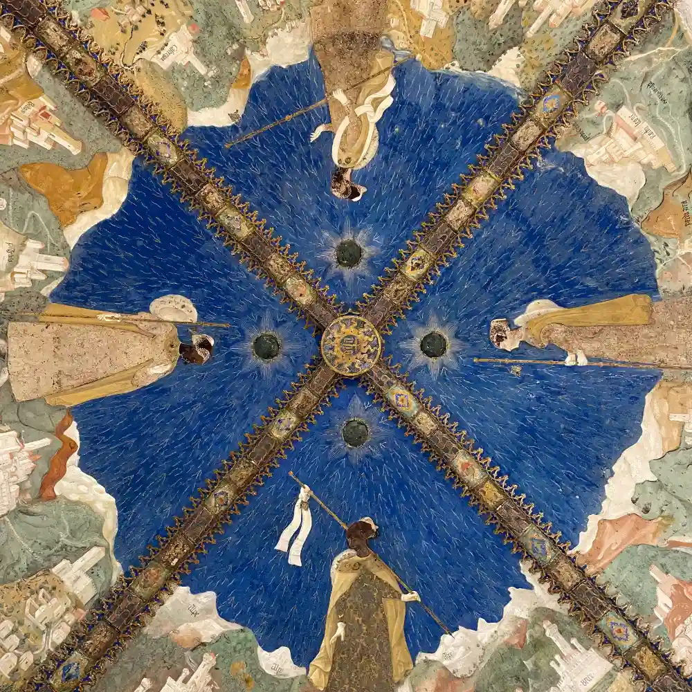 Ceiling fresco of the Castle of Torrechiara near Parma, a masterpiece of Renaissance art