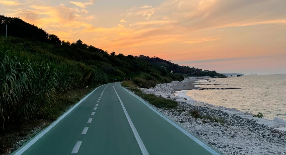 Scenic Via Verde bike path along the Trabocchi Coast in Abruzzo