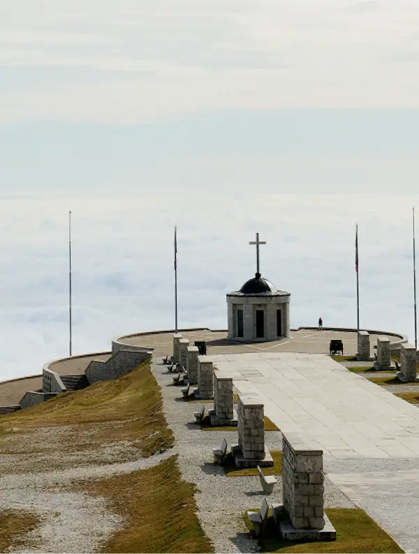 WWI memorial and chapel on Monte Grappa above the clouds