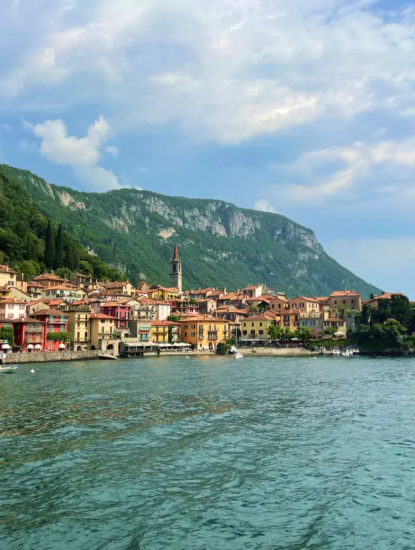 The colorful village of Varenna on the shores of Lake Como during the Stelvio to Lake Como Bike Tour