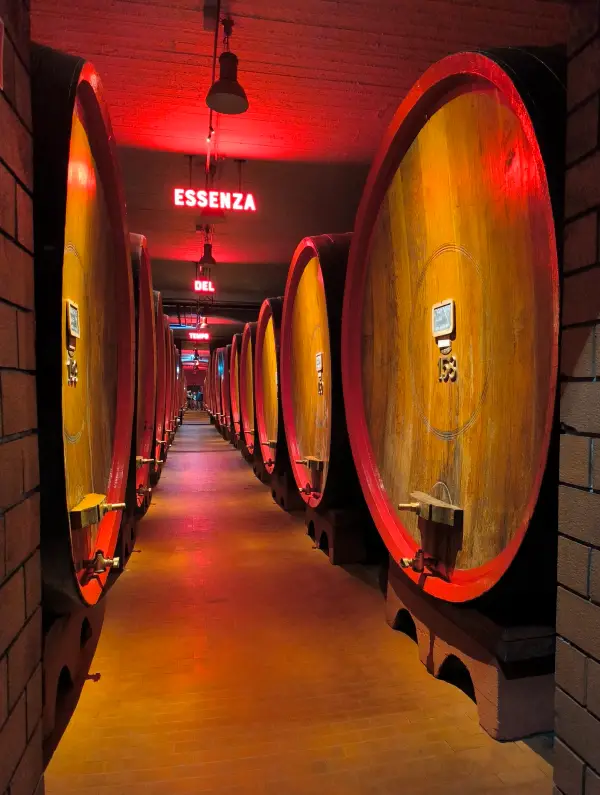 Inside the historic Braulio cellars in Bormio, where the famous alpine amaro ages in oak barrels